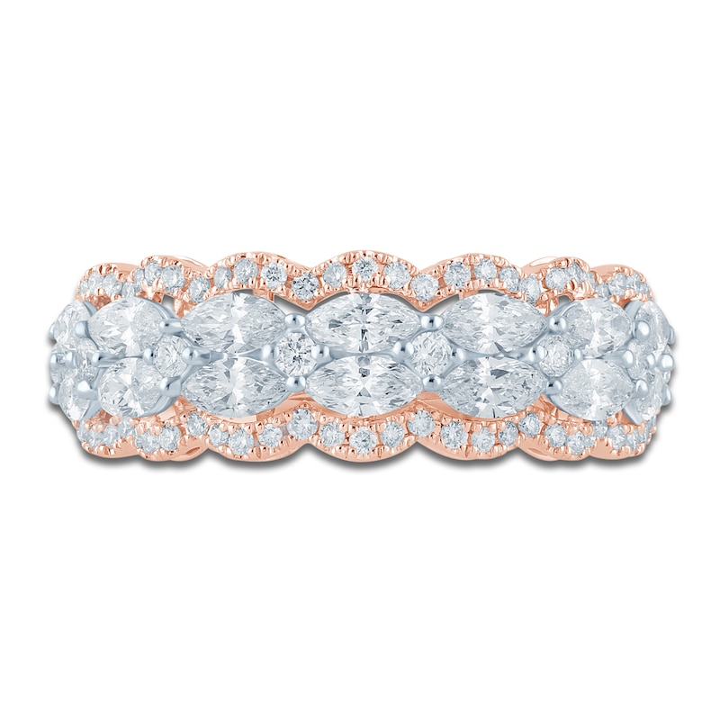 Main Image 3 of Pnina Tornai Marquise & Round-Cut Lab-Grown Diamond Anniversary Ring 1-1/2 ct tw 14K Two-Tone Gold