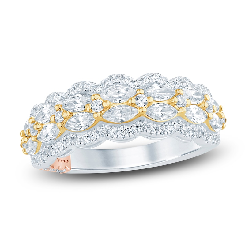 Main Image 1 of Pnina Tornai Marquise & Round-Cut Lab-Grown Diamond Anniversary Ring 1-1/2 ct tw 14K Two-Tone Gold