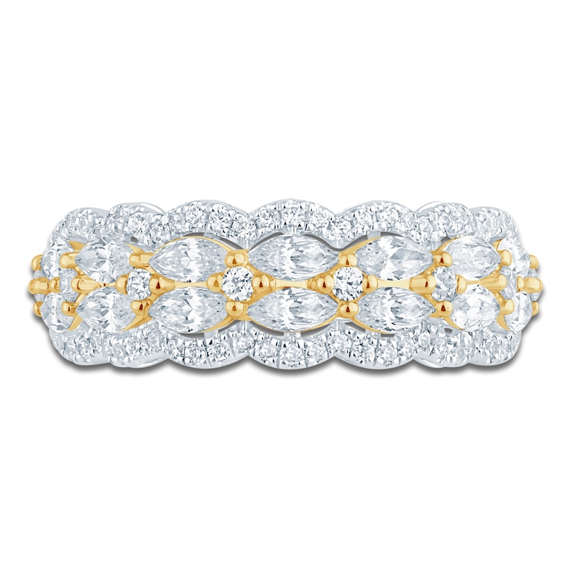 Main Image 3 of Pnina Tornai Marquise & Round-Cut Lab-Grown Diamond Anniversary Ring 1-1/2 ct tw 14K Two-Tone Gold