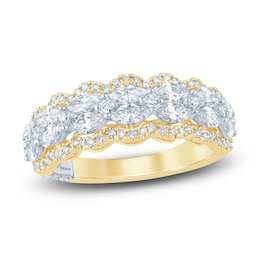 Pnina Tornai Marquise & Round-Cut Lab-Grown Diamond Anniversary Ring 1-1/2 ct tw 14K Two-Tone Gold