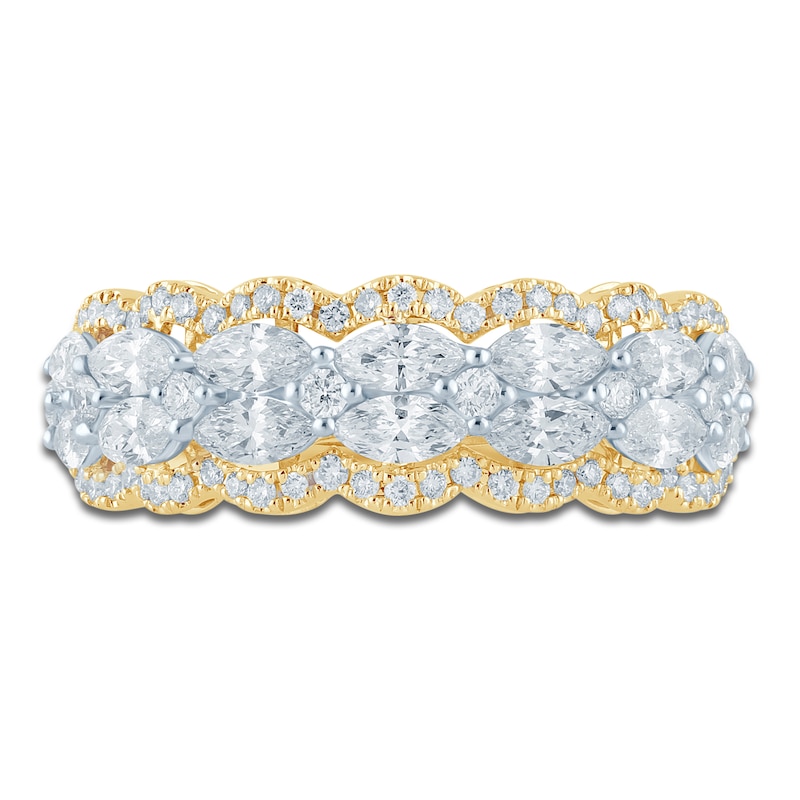 Main Image 3 of Pnina Tornai Marquise & Round-Cut Lab-Grown Diamond Anniversary Ring 1-1/2 ct tw 14K Two-Tone Gold