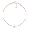 Thumbnail Image 1 of Diamond Initial K Bracelet 1/15 ct tw 10K Rose Gold 7.5"