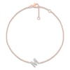 Thumbnail Image 1 of Diamond Initial M Bracelet 1/15 ct tw 10K Rose Gold 7.5"