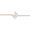Thumbnail Image 2 of Diamond Initial M Bracelet 1/15 ct tw 10K Rose Gold 7.5"