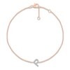 Thumbnail Image 1 of Diamond Initial P Bracelet 1/15 ct tw 10K Rose Gold 7.5"