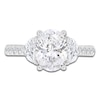 Thumbnail Image 3 of Oval-Cut & Half Moon-Shaped Lab-Grown Diamond Three-Stone Engagement Ring 3 ct tw 14K White Gold