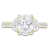 Thumbnail Image 3 of Oval-Cut & Half Moon-Shaped Lab-Grown Diamond Three-Stone Engagement Ring 3 ct tw 14K Yellow Gold