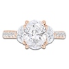 Thumbnail Image 3 of Oval-Cut & Half Moon-Shaped Lab-Grown Diamond Three-Stone Engagement Ring 3 ct tw 14K Rose Gold