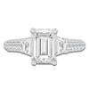 Thumbnail Image 3 of Emerald-Cut & Trapezoid-Cut Lab-Grown Diamond Three-Stone Engagement Ring 3 ct tw 14K White Gold
