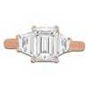 Thumbnail Image 3 of Emerald-Cut & Trapezoid-Cut Lab-Grown Diamond Three-Stone Engagement Ring 2-3/4 ct tw 14K Rose Gold