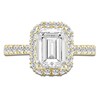 Thumbnail Image 3 of Emerald-Cut Lab-Created Diamond Halo Engagement Ring 4 ct tw 14K Yellow Gold