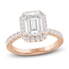 Thumbnail Image 1 of Emerald-Cut Lab-Grown Diamond Halo Engagement Ring 4 ct tw 14K Rose Gold