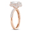 Thumbnail Image 2 of Emerald-Cut Lab-Grown Diamond Halo Engagement Ring 4 ct tw 14K Rose Gold