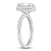 Thumbnail Image 2 of Emerald-Cut Lab-Grown Diamond Halo Engagement Ring 4 ct tw 14K White Gold