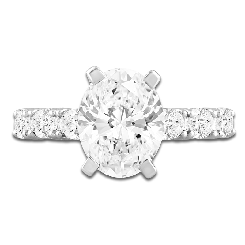 Main Image 3 of Oval-Cut Lab-Grown Diamond Engagement Ring 4-1/2 ct tw 14K White Gold