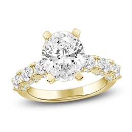 Oval-Cut Lab-Grown Diamond Engagement Ring 4-1/2 ct tw 14K Yellow Gold