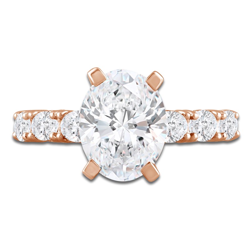 Oval-Cut Lab-Grown Diamond Engagement Ring 4-1/2 ct tw 14K Rose Gold