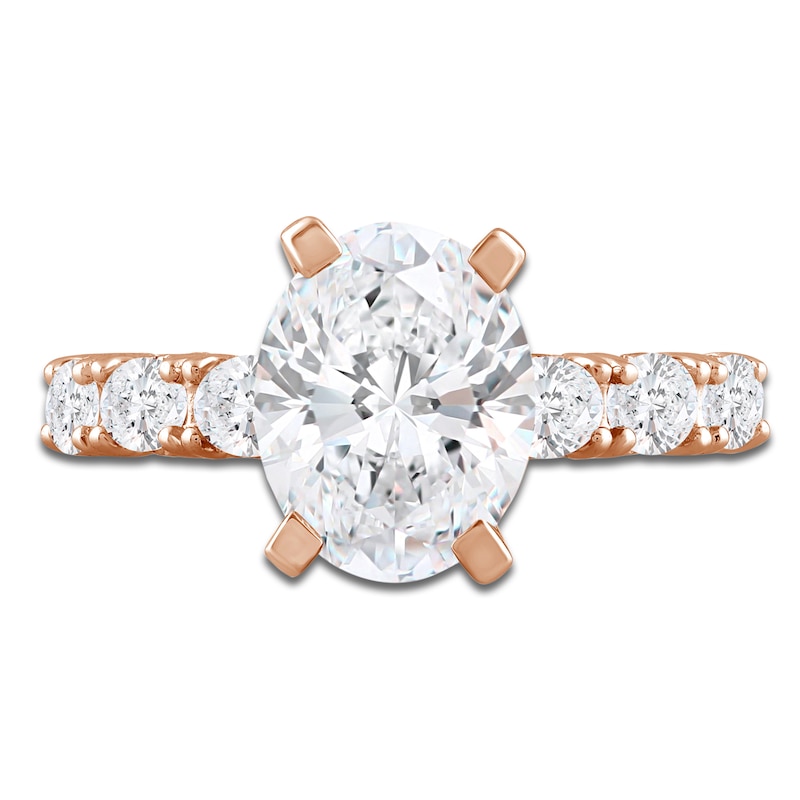 Main Image 3 of Oval-Cut Lab-Grown Diamond Engagement Ring 4-1/2 ct tw 14K Rose Gold