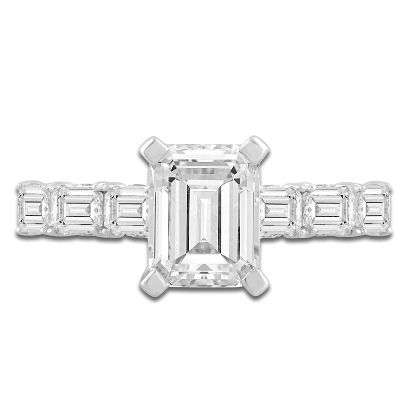 Main Image 3 of Emerald-Cut Lab-Grown Diamond Engagement Ring 4-1/2 ct tw 14K White Gold