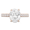 Thumbnail Image 3 of Oval-Cut Lab-Grown Diamond Hidden Halo Engagement Ring 2-1/2 ct tw 14K Rose Gold