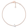 Thumbnail Image 1 of Diamond Initial V Bracelet 1/20 ct tw 10K Rose Gold 7.5"