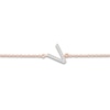 Thumbnail Image 2 of Diamond Initial V Bracelet 1/20 ct tw 10K Rose Gold 7.5"