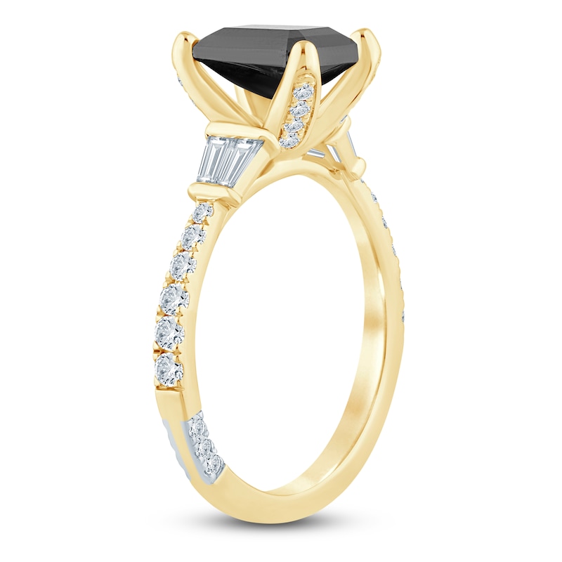 Main Image 2 of Pnina Tornai Emerald-Cut Black Diamond & White Diamond Engagement Ring 2-5/8 ct tw 14K Yellow Gold