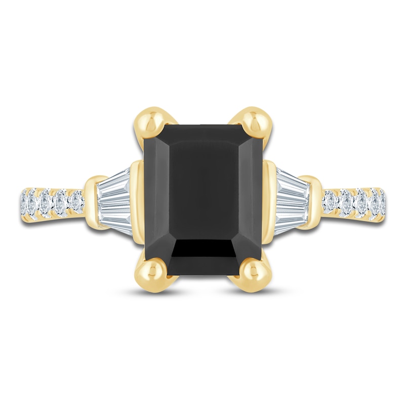 Main Image 3 of Pnina Tornai Emerald-Cut Black Diamond & White Diamond Engagement Ring 2-5/8 ct tw 14K Yellow Gold