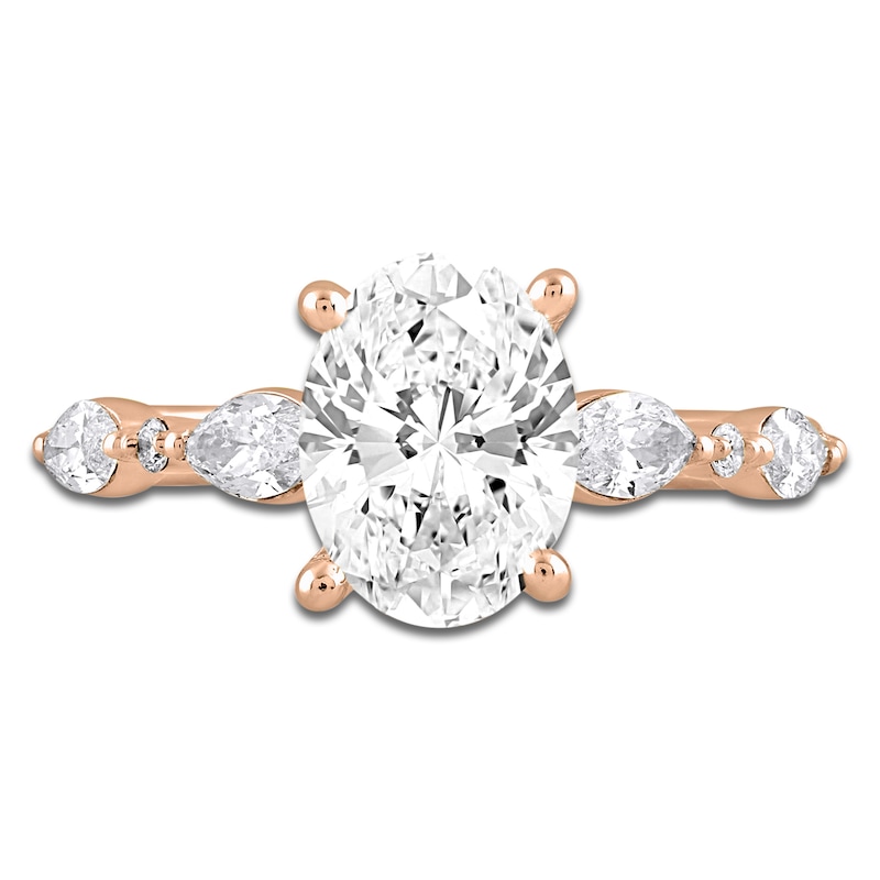 Main Image 3 of Oval-Cut Lab-Grown Diamond Engagement Ring 2-1/2 ct tw 14K Rose Gold