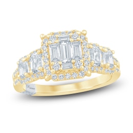 Pnina Tornai Baguette & Round-Cut Multi-Diamond Engagement Ring 1-3/8 ct tw 14K Yellow Gold