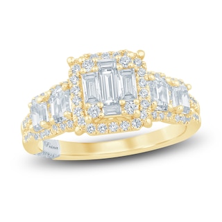 Pnina Tornai Baguette & Round-Cut Multi-Diamond Engagement Ring 1-3/8 ct tw 14K Yellow Gold