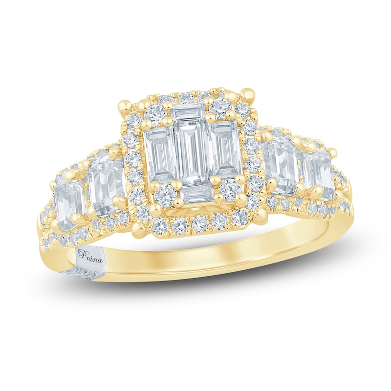 Main Image 1 of Pnina Tornai Baguette & Round-Cut Multi-Diamond Engagement Ring 1-3/8 ct tw 14K Yellow Gold