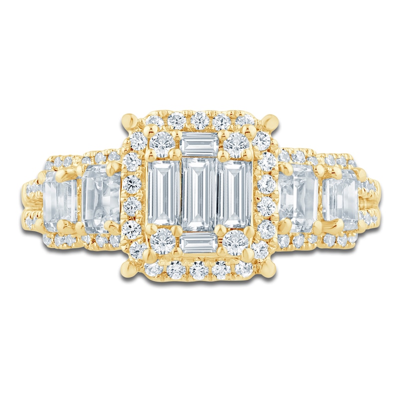 Main Image 3 of Pnina Tornai Baguette & Round-Cut Multi-Diamond Engagement Ring 1-3/8 ct tw 14K Yellow Gold