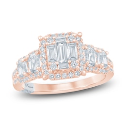 Pnina Tornai Baguette & Round-Cut Multi-Diamond Engagement Ring 1-3/8 ct tw 14K Rose Gold