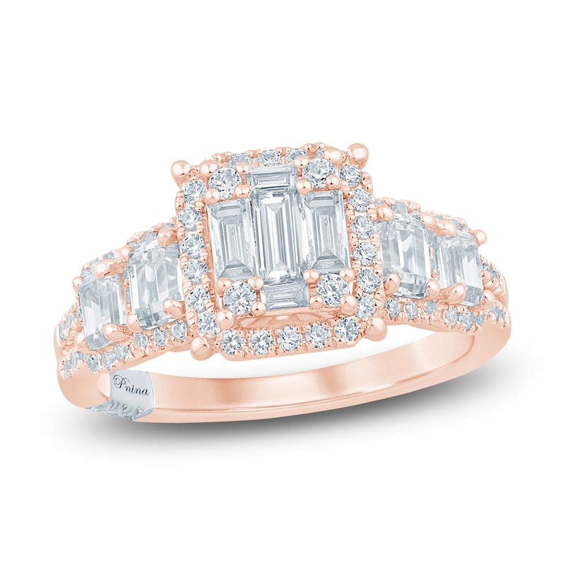 Main Image 1 of Pnina Tornai Baguette & Round-Cut Multi-Diamond Engagement Ring 1-3/8 ct tw 14K Rose Gold