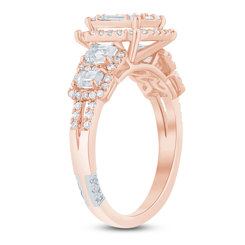Main Image 2 of Pnina Tornai Baguette & Round-Cut Multi-Diamond Engagement Ring 1-3/8 ct tw 14K Rose Gold