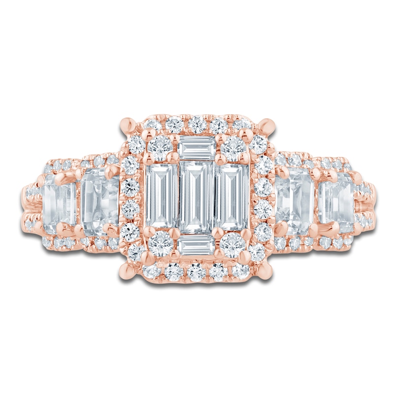 Main Image 3 of Pnina Tornai Baguette & Round-Cut Multi-Diamond Engagement Ring 1-3/8 ct tw 14K Rose Gold