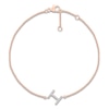 Thumbnail Image 1 of Diamond Initial I Bracelet 1/15 ct tw 10K Rose Gold 7.5"