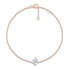 Thumbnail Image 1 of Diamond Initial W Bracelet 1/15 ct tw 10K Rose Gold 7.5"