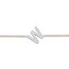 Thumbnail Image 2 of Diamond Initial W Bracelet 1/15 ct tw 10K Rose Gold 7.5"