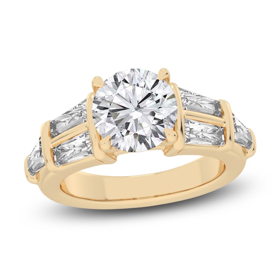 Lab-Grown Round-Cut Diamond Engagement Ring 4-1/2 ct tw 14K Yellow Gold