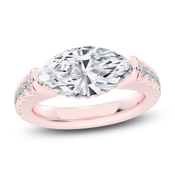 Lab-Grown Marquise-Cut Diamond Engagement Ring 3-1/2 ct tw 14K Rose Gold