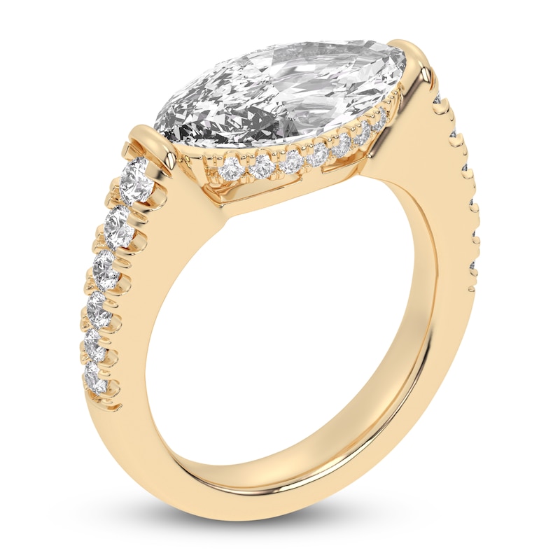 Main Image 2 of Created By Jared Studio Lab-Grown Marquise-Cut Diamond Engagement Ring 3-1/2 ct tw 14K Yellow Gold