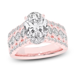 Created By Jared Studio Lab-Grown Oval-Cut Diamond Engagement Ring 4-3/4 ct tw 14K Rose Gold