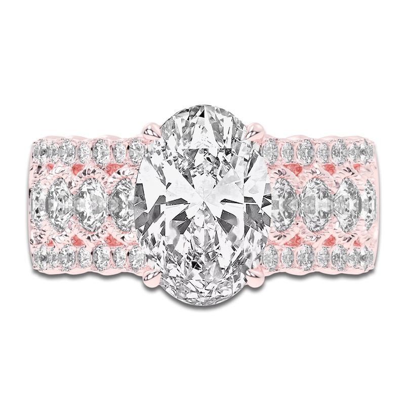 Main Image 3 of Created By Jared Studio Lab-Grown Oval-Cut Diamond Engagement Ring 4-3/4 ct tw 14K Rose Gold