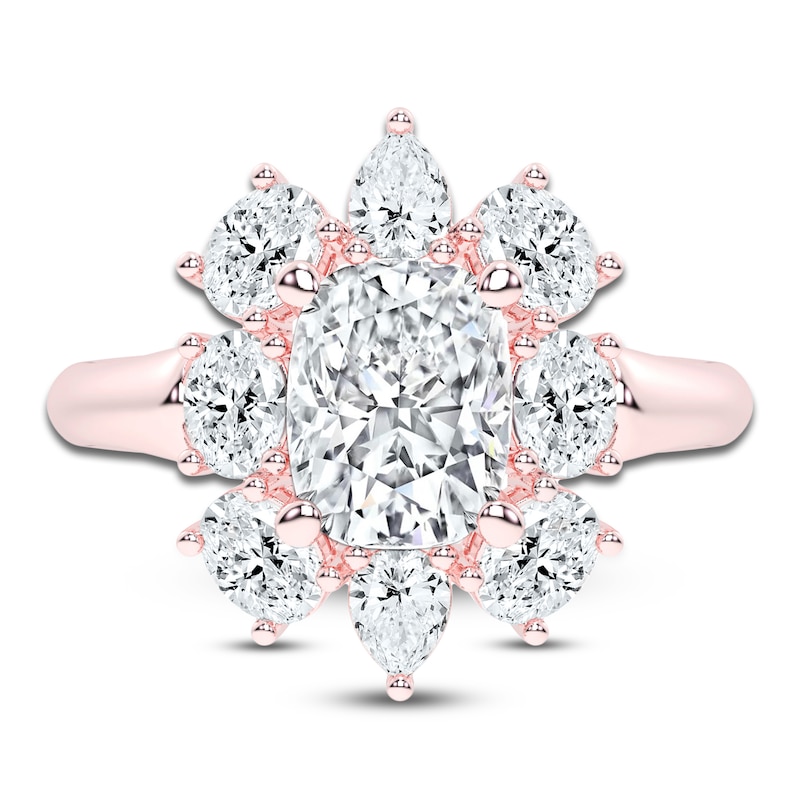 Main Image 3 of Created By Jared Studio Lab-Grown Cushion-Cut Diamond Halo Engagement Ring 3-3/8 ct tw 14K Rose Gold