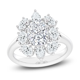Created By Jared Studio Lab-Grown Cushion-Cut Diamond Halo Engagement Ring 3-3/8 ct tw 14K White Gold