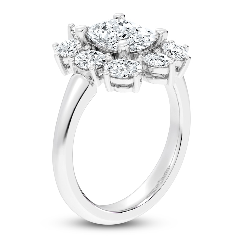 Main Image 2 of Created By Jared Studio Lab-Grown Cushion-Cut Diamond Halo Engagement Ring 3-3/8 ct tw 14K White Gold
