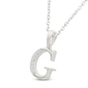 Thumbnail Image 2 of Diamond Initial G Necklace 1/20 ct tw 10K White Gold 18"