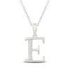 Thumbnail Image 1 of Diamond Initial E Necklace 1/20 ct tw 10K White Gold 18"